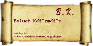 Baluch Kázmér névjegykártya